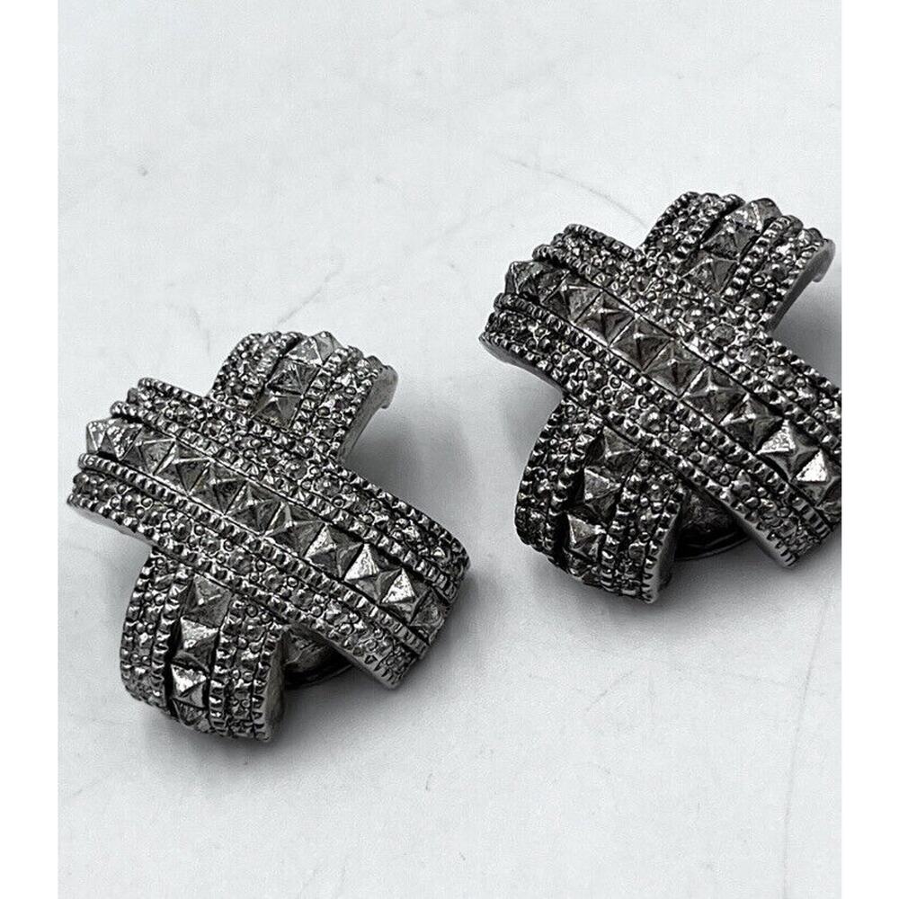 Vintage Puffy Solid Sterling Silver Marcasite Let… - image 4